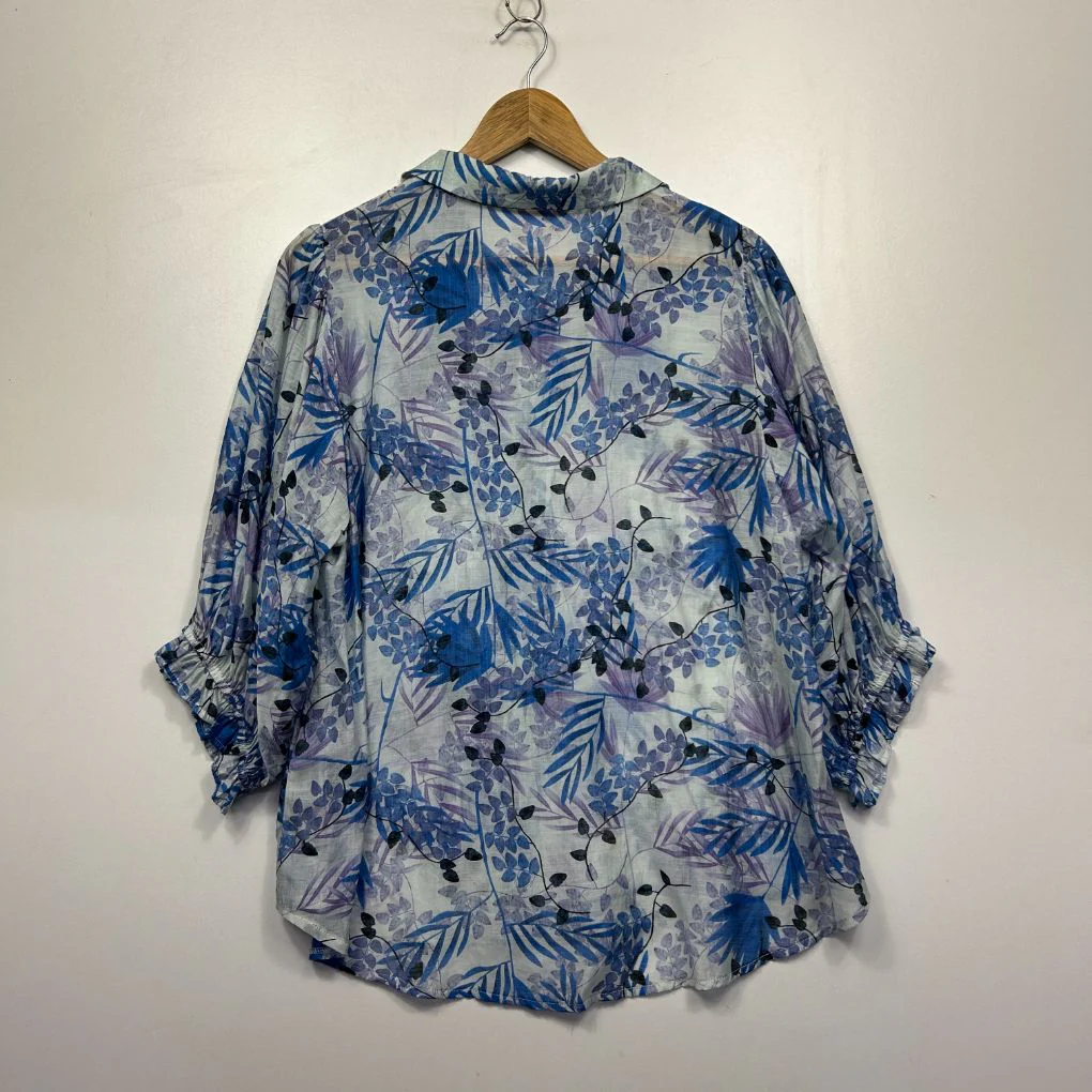 Sunny Girl Blue Floral Blouse - Size 16 - Image 5