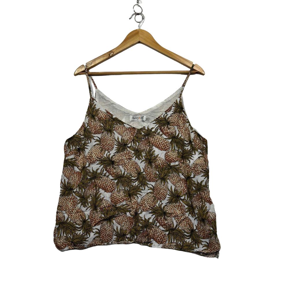 Sunny Girl Pineapple Cami Top - Size 14