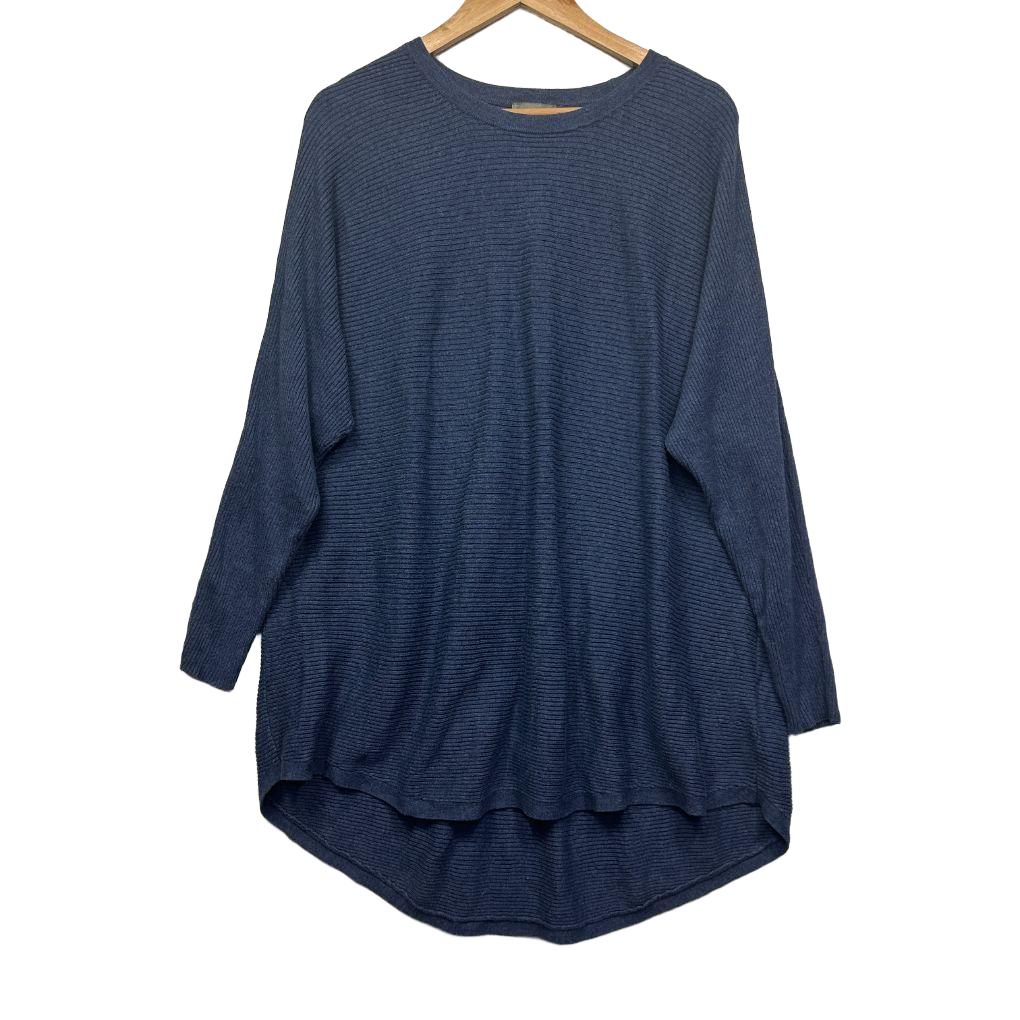 Sussan Blue Cotton Knit Jumper Top - Size XL