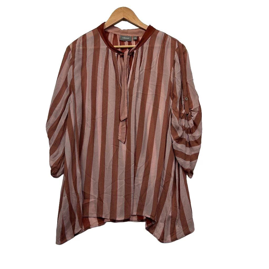 Sussan Pink Stripe Shirt - Size 18