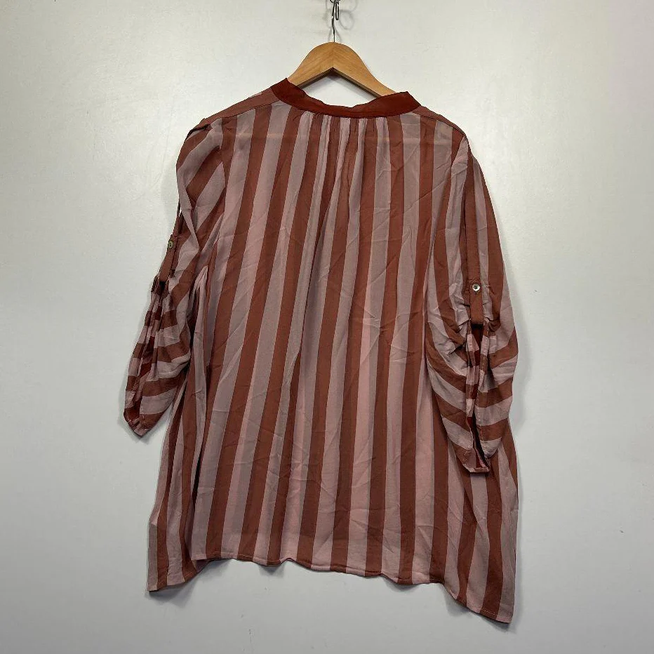 Sussan Pink Stripe Shirt - Size 18 - Image 4