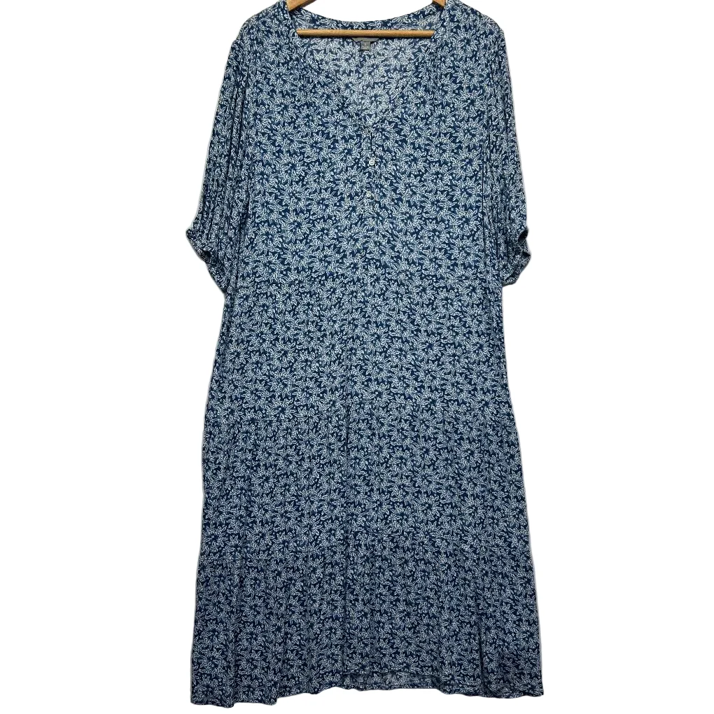 Suzanne Grae Blue Floral Midi Dress - Size 14