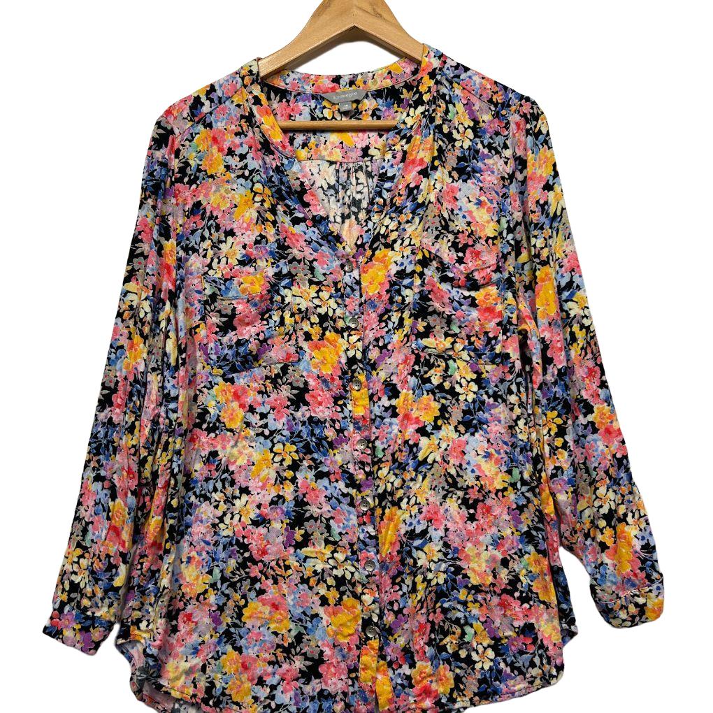 Suzanne Grae Multicoloured Floral Top - Size 18