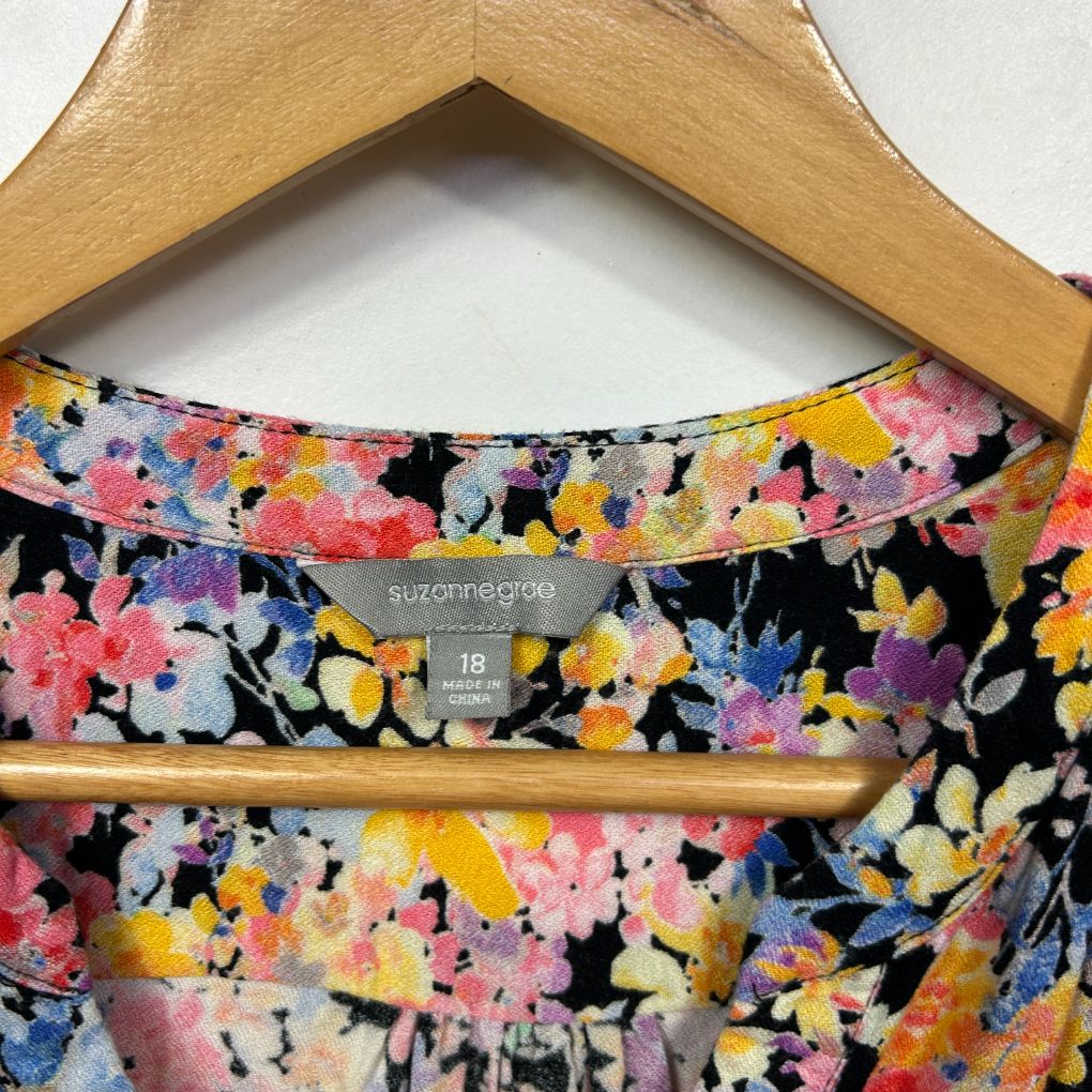 Suzanne Grae Multicoloured Floral Top - Size 18 - Image 5