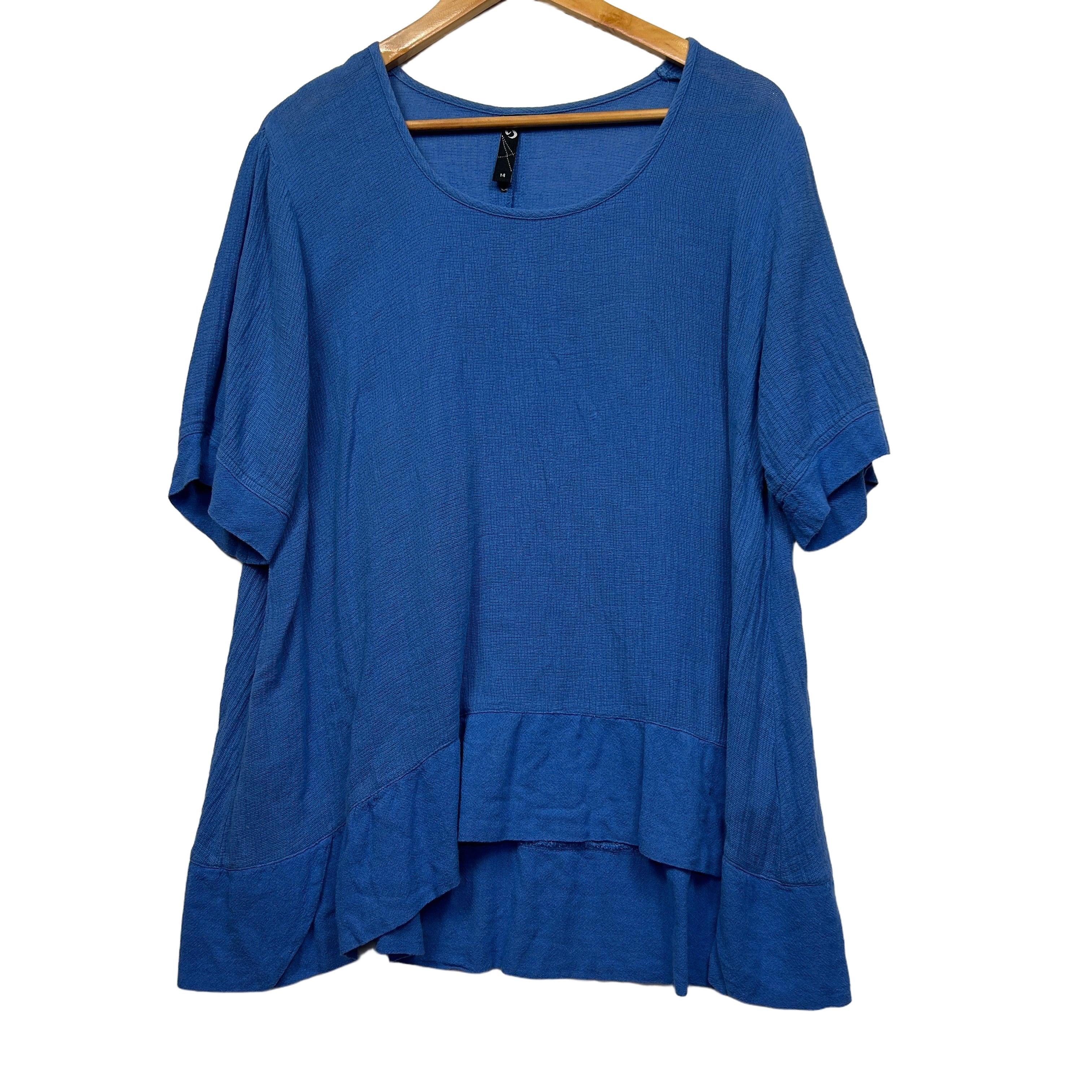 Taking Shape Blue Tunic Top - Size 14