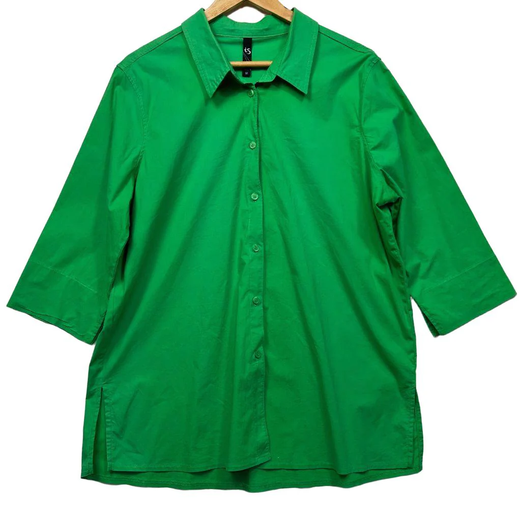 Taking Shape Green Cotton Shirt - Size 14