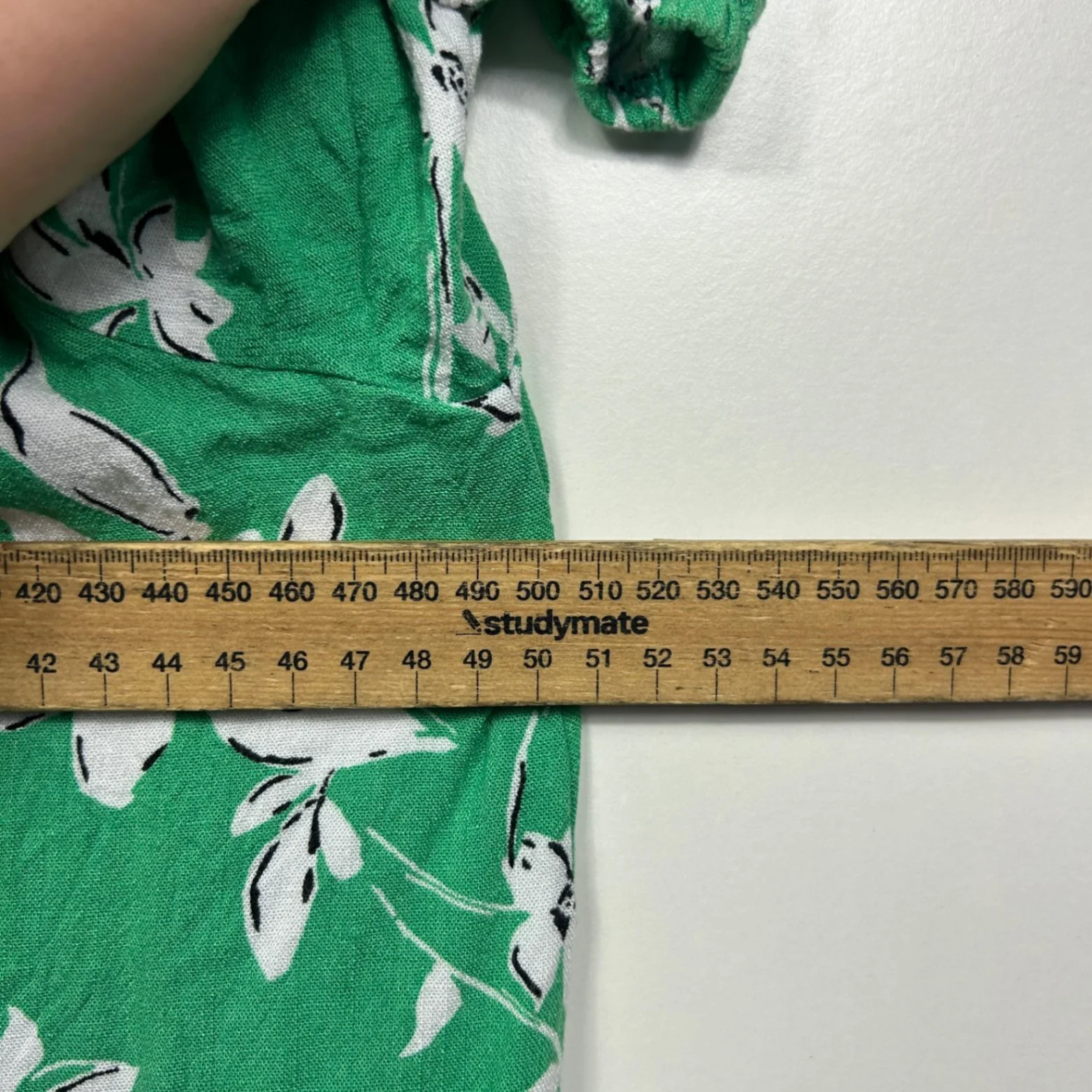 Taking Shape Green Viscose 3/4 Sleeve Floral Boho Top Blouse Size 12 - Image 9