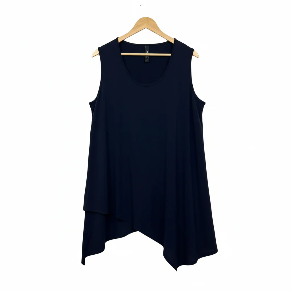 Taking Shape Sleeveless Navy Tunic Top - Size 16/Small