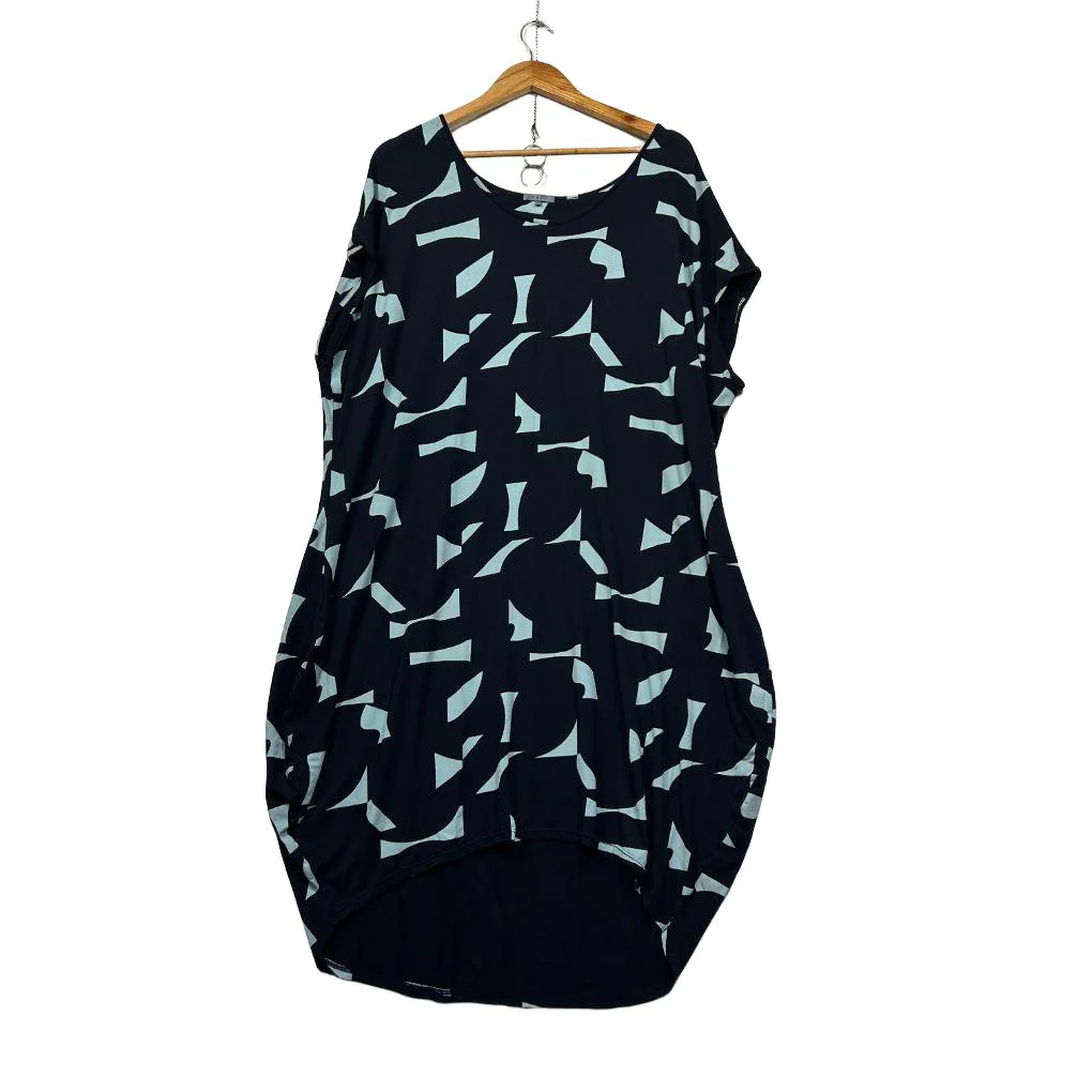 Tani Black Print Dress - Size 18