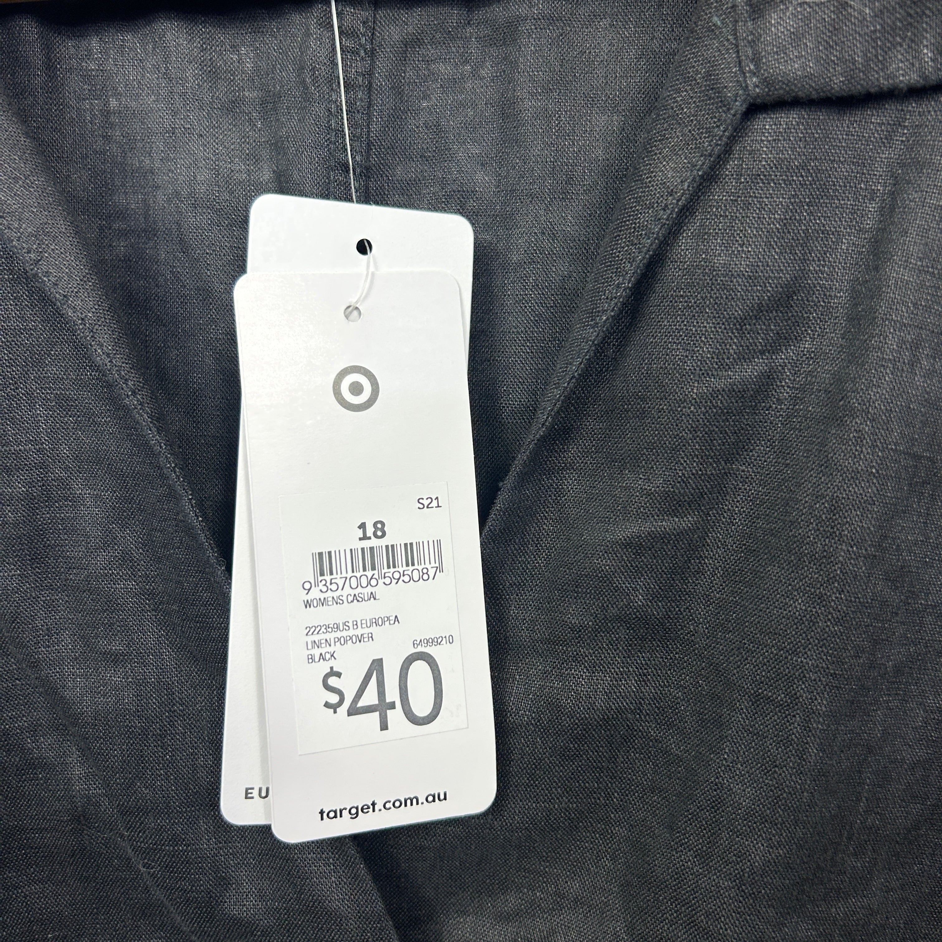 Target Black Linen Casual Shirt - Size 18 - Image 3