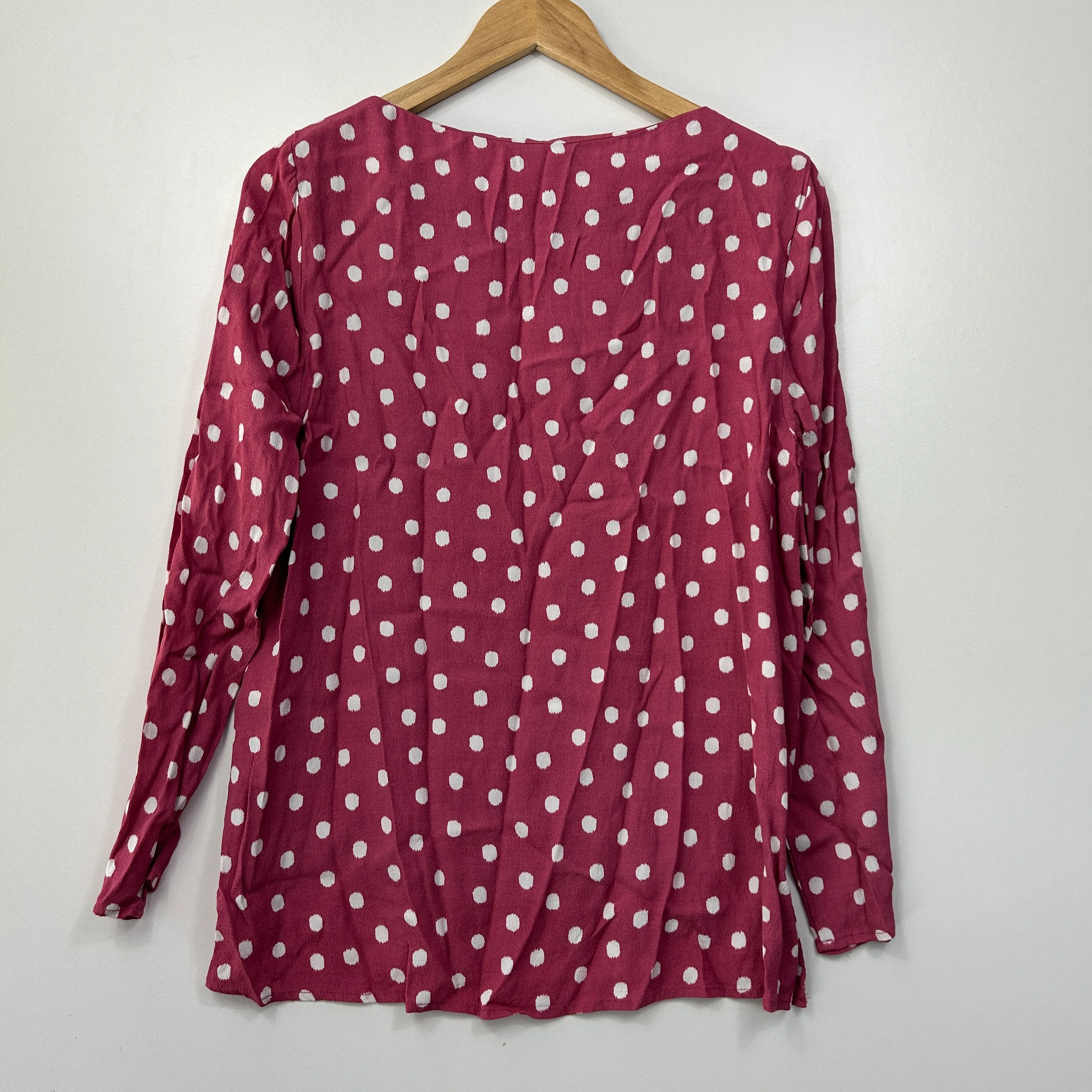 Target Pink White Polka Dot Top - Size 14 - Image 4