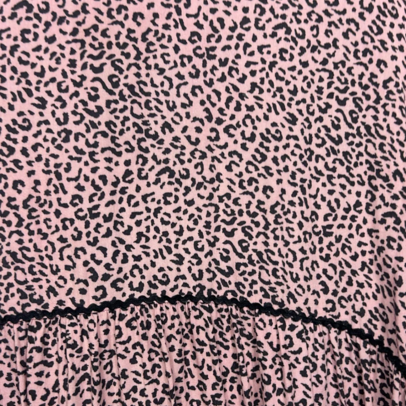 Threadz Womens Pink Viscose Long Sleeve Tiered Ruffle Blouse Top Size 14 Large Animal Print - Image 3