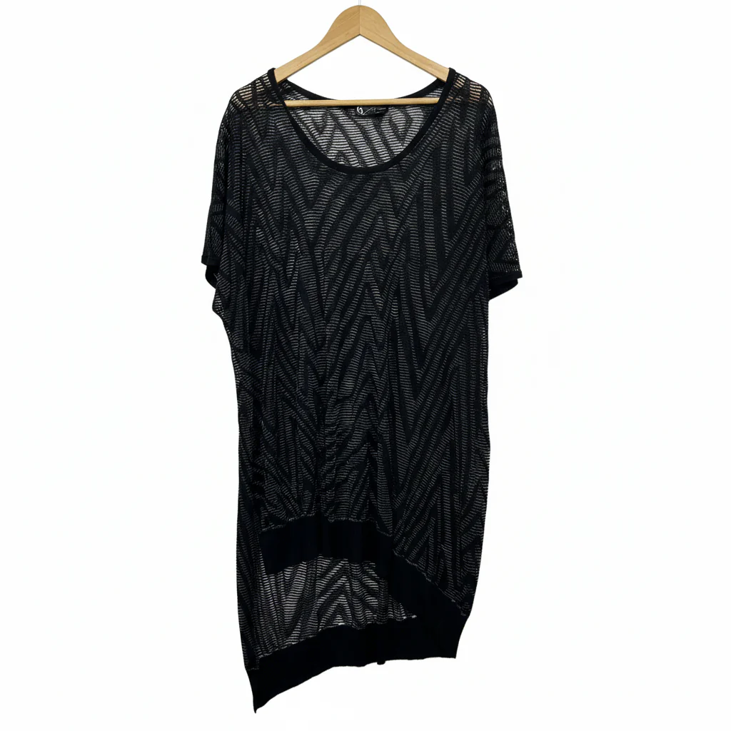 Taking Shape Black Knitwear Sheer Top - Size 22/XL