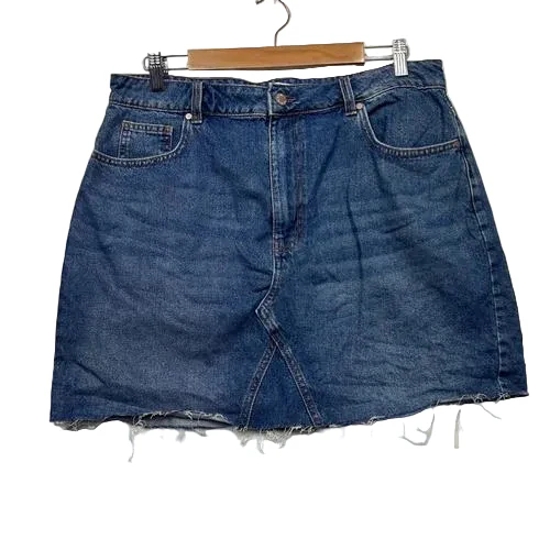 Target Blue Denim Raw Hem Mini Skirt - Size 16