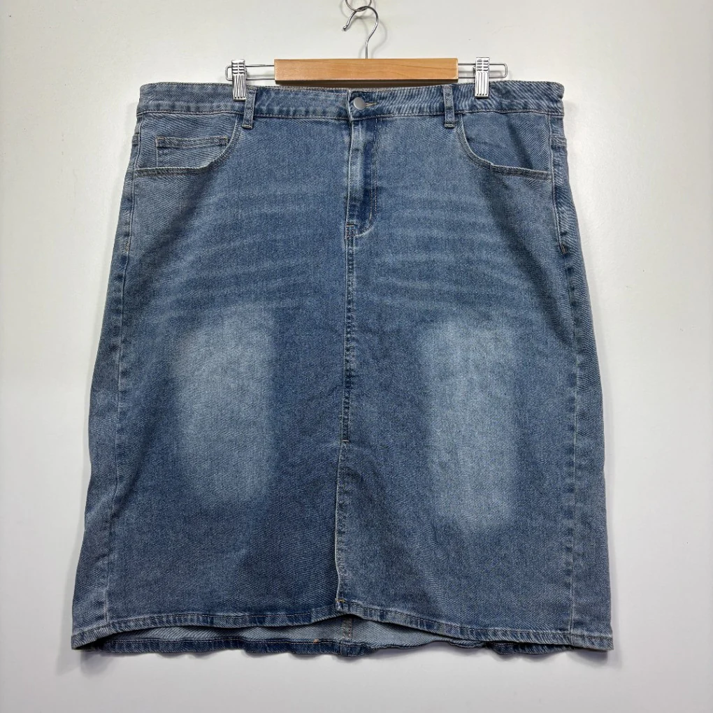 Blue Denim Skirt - Size 4XL - Image 4
