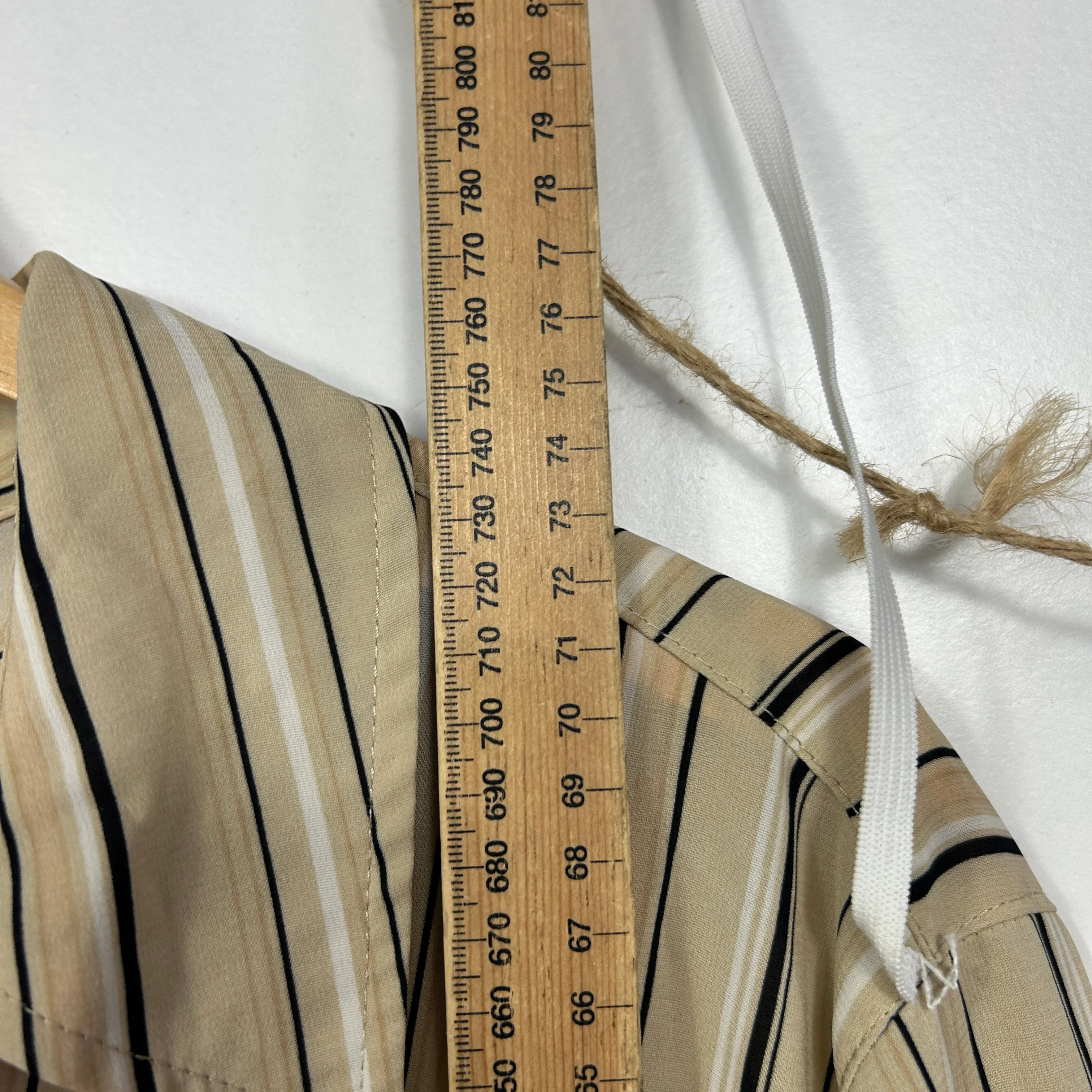 Vintage Millers Beige Striped Shirt - Size 20 - Image 5
