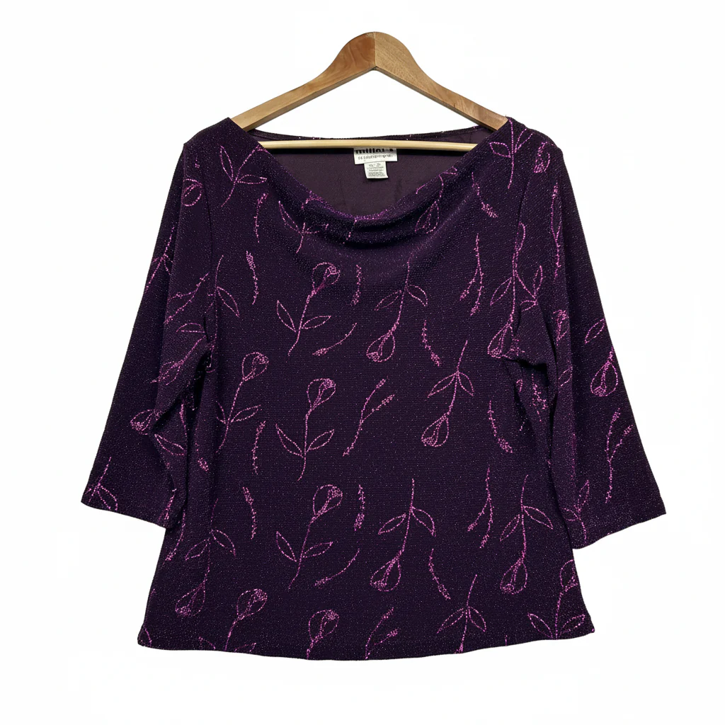 VIntage Millers Purple Sparkly Top - Size 16