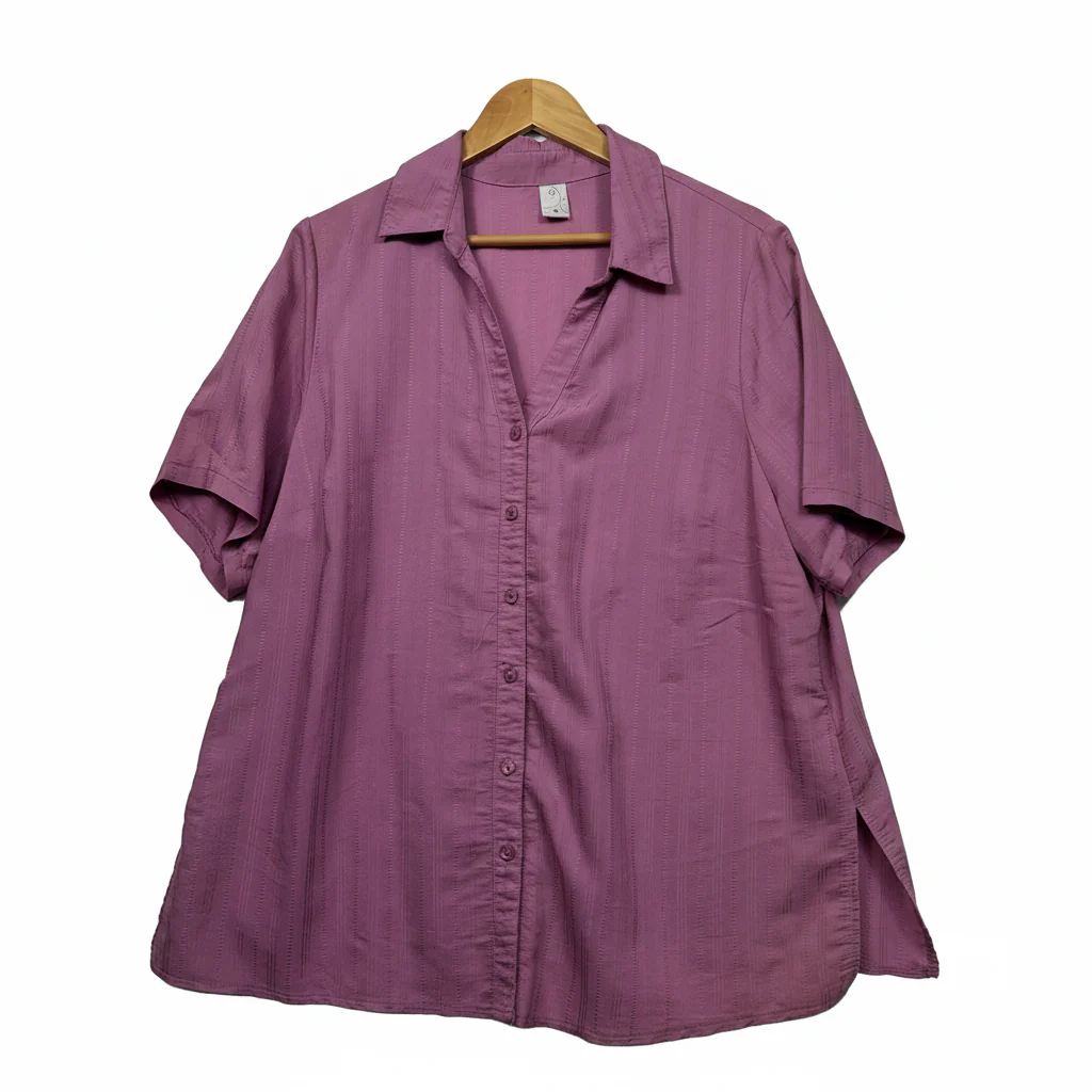 Vintage Target Mauve Textured Button-Up Shirt - Size 18