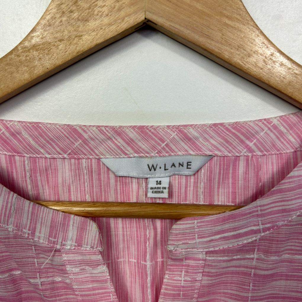W Lane Pink Cotton Top - Size 14 - Image 6