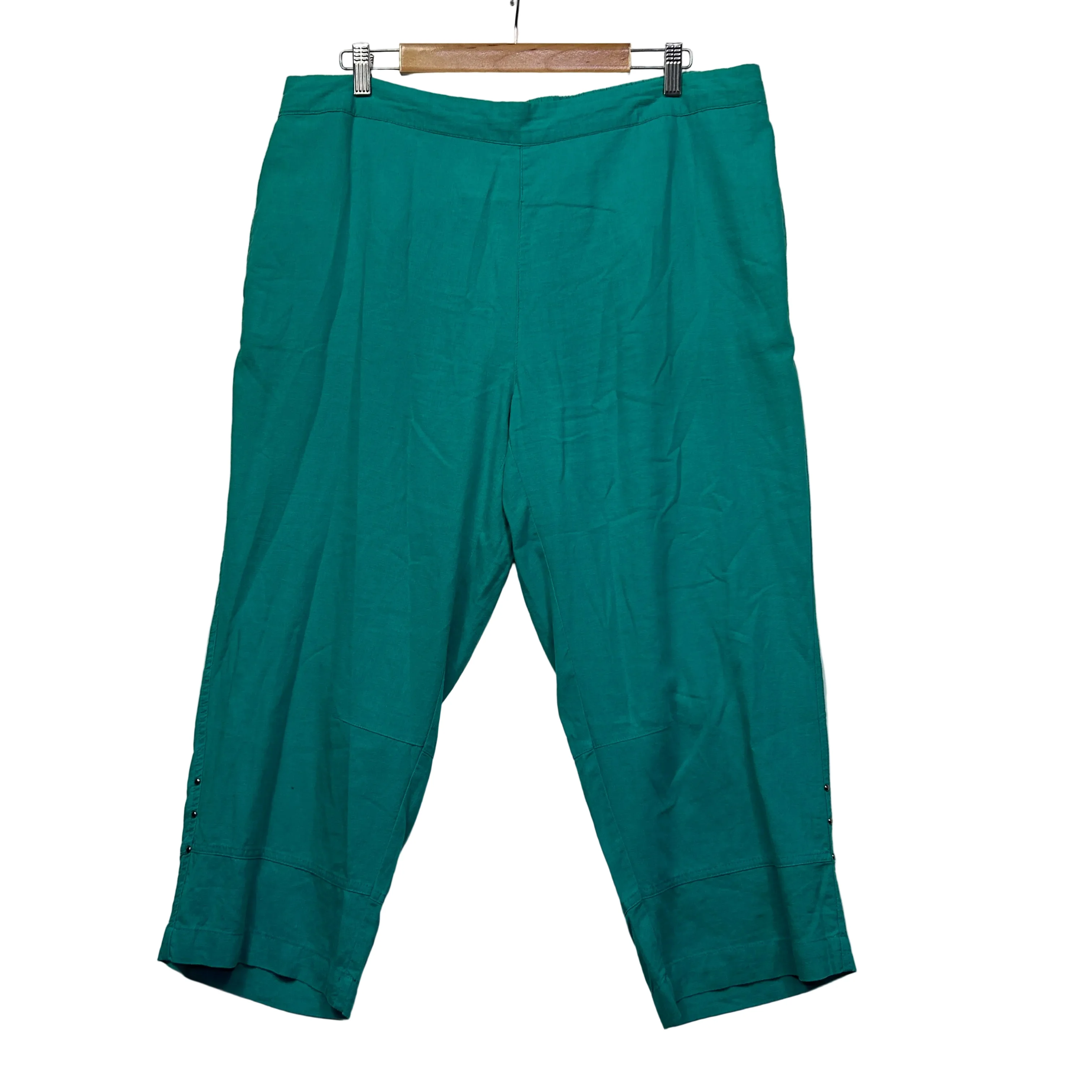 W.Lane Teal Linen Pants - Size 18