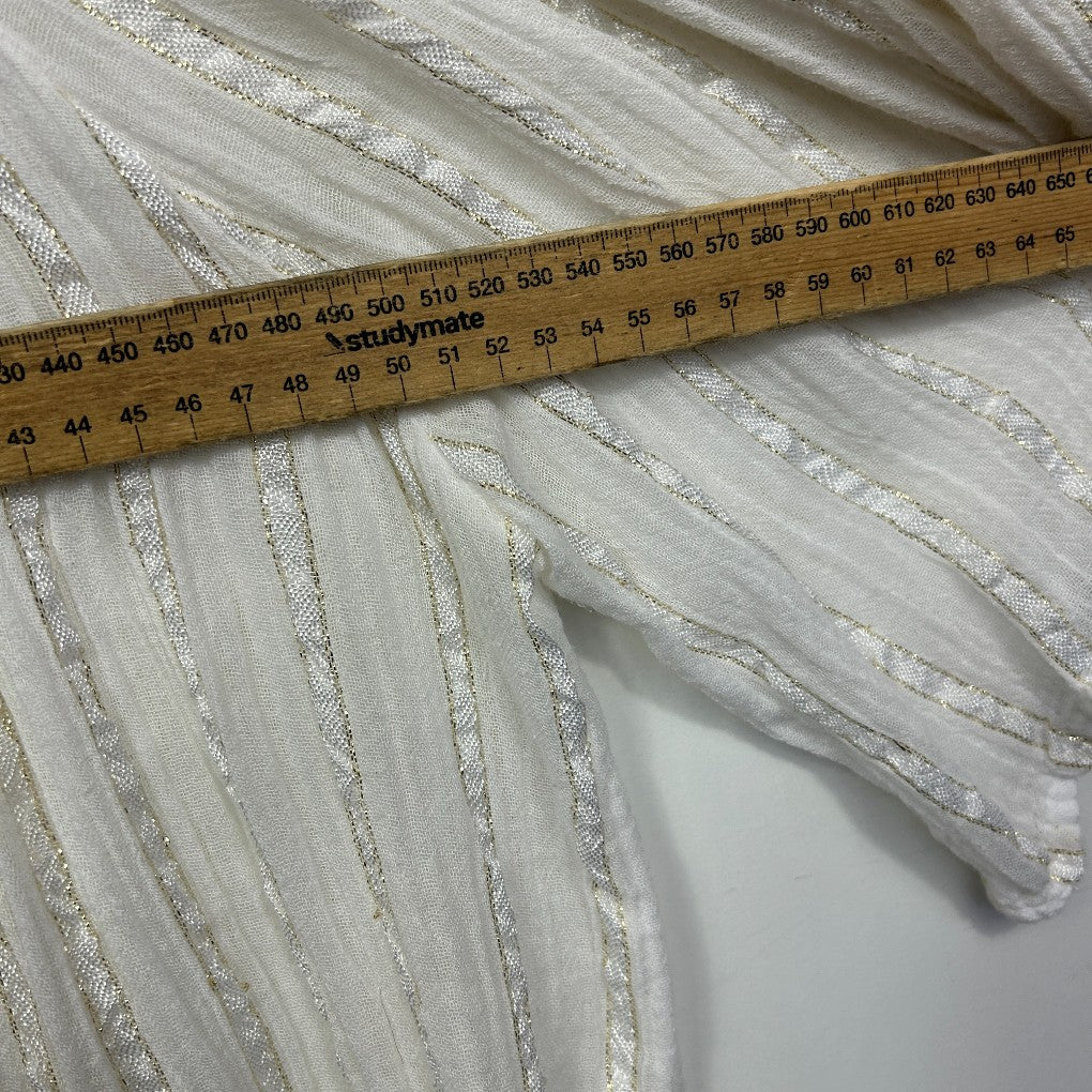 White Boho Striped Top - Size 14/16 - Image 3