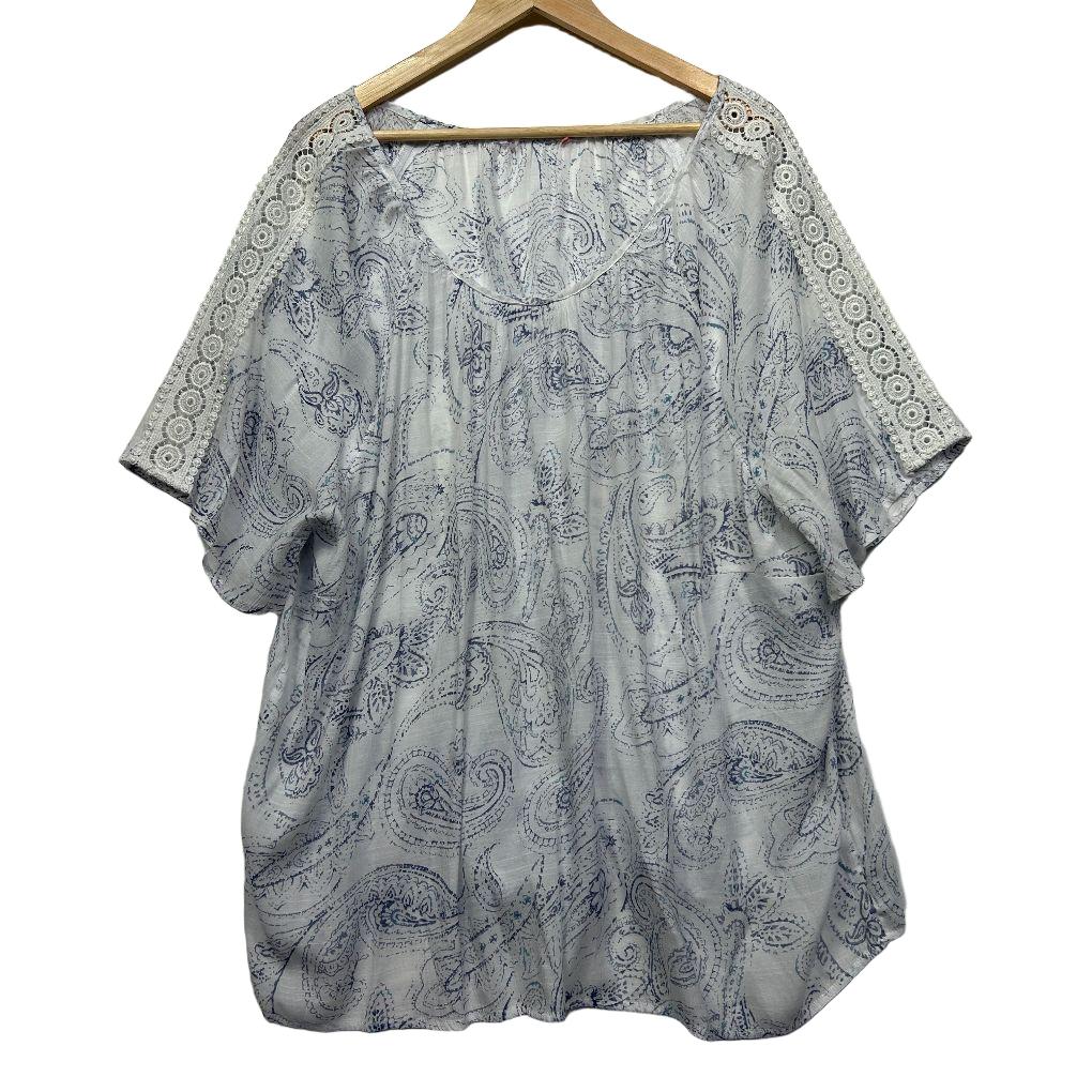 White Paisley Top - Size 18/20