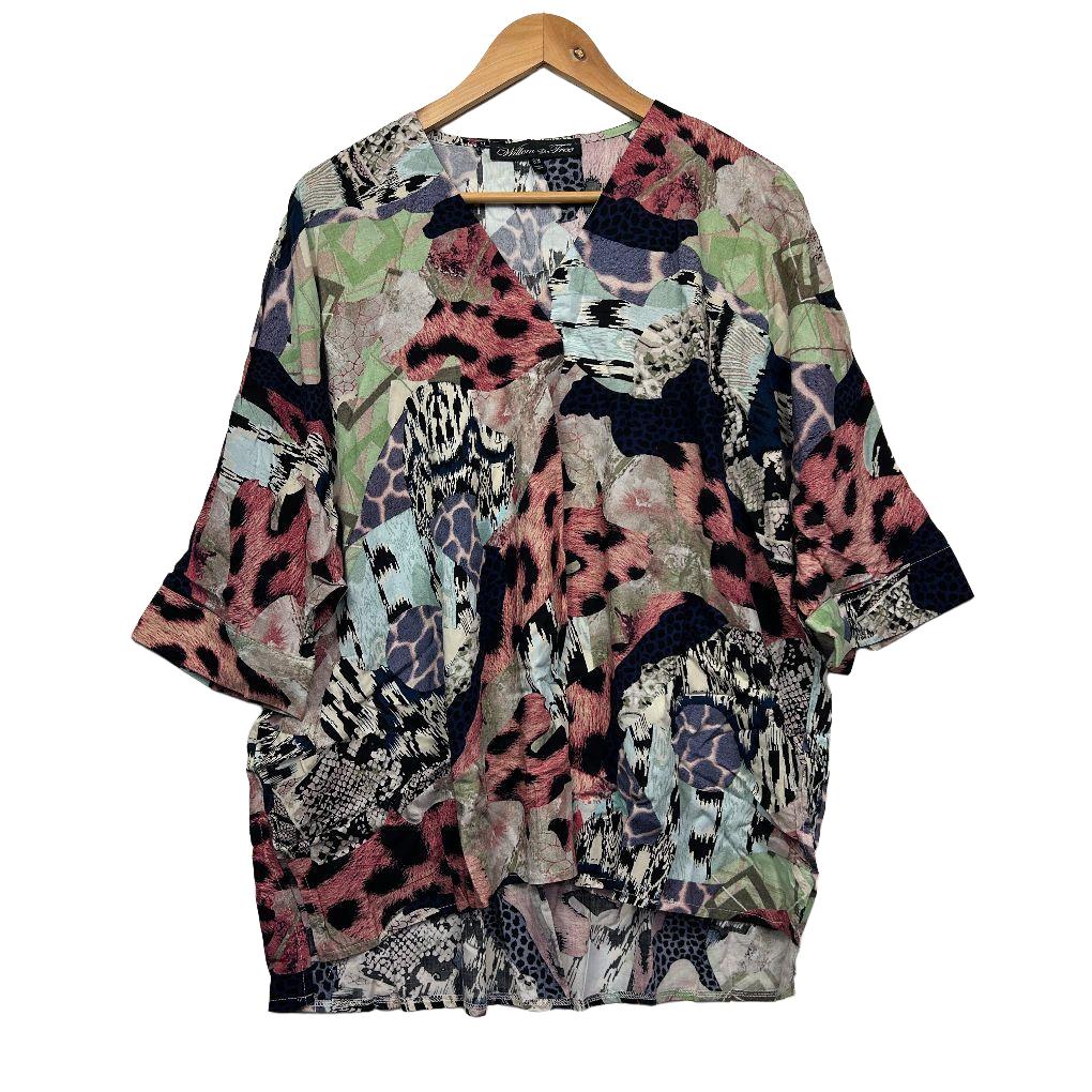 Willow Tree Mixed Print Oversized Top - Size S/M