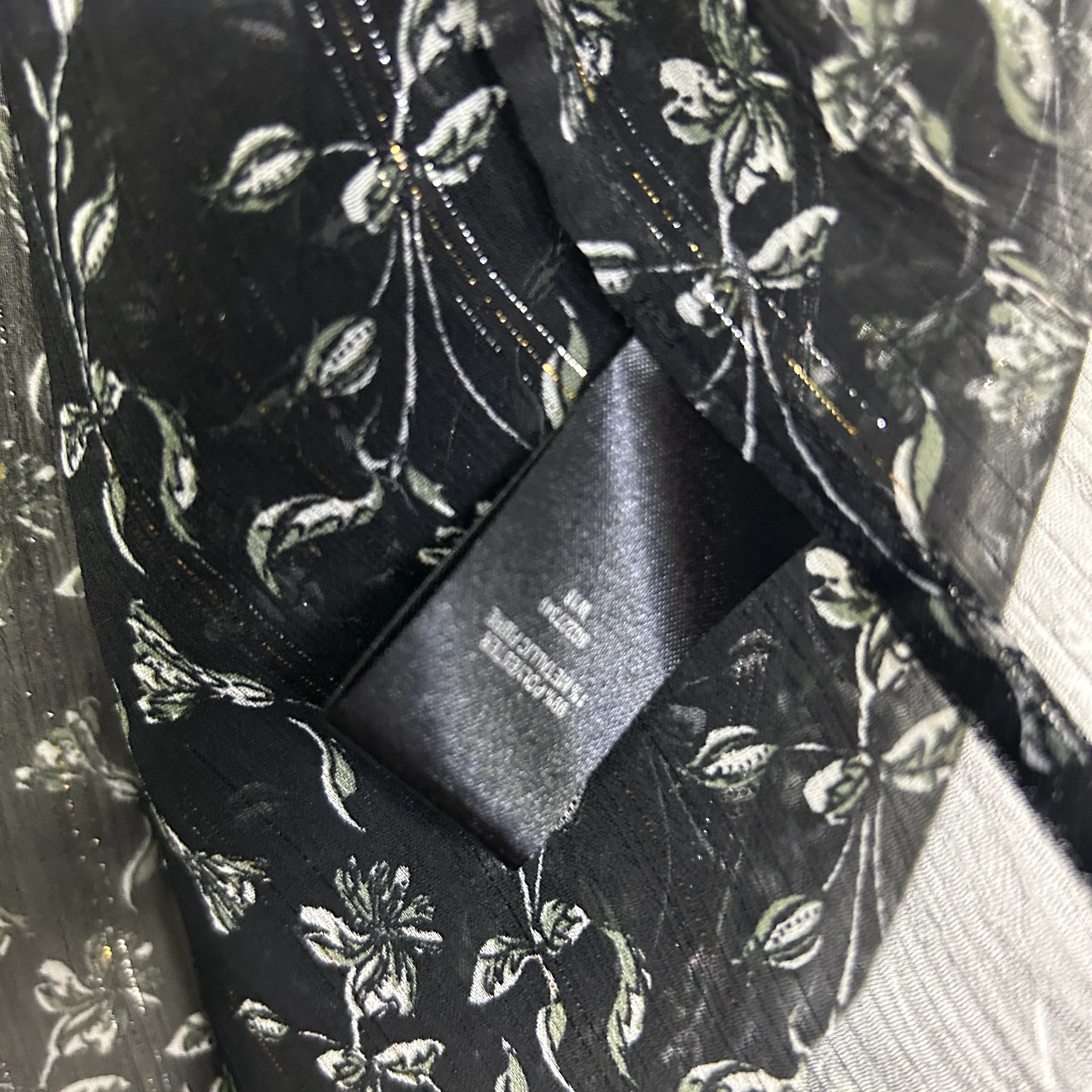 Witchery Black Silver Floral Sheer Blouse - Size 12 - Image 3