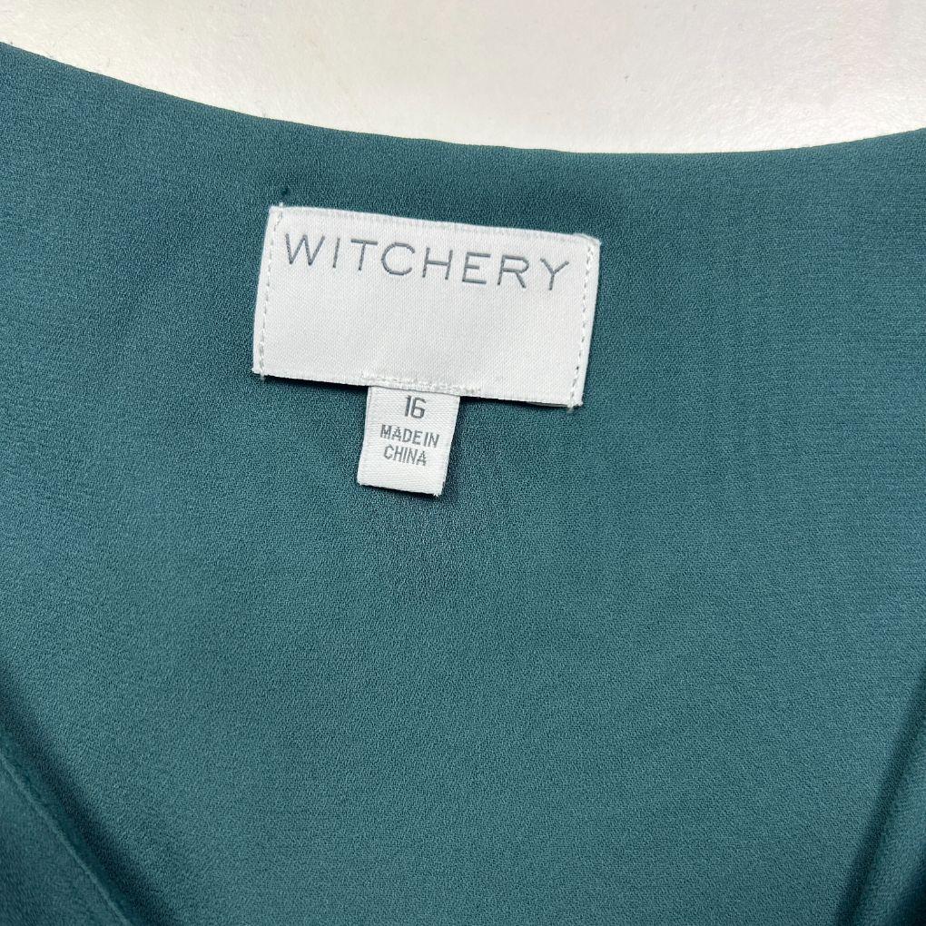 Witchery Green Mini Slip Dress - Size 16 - Image 2