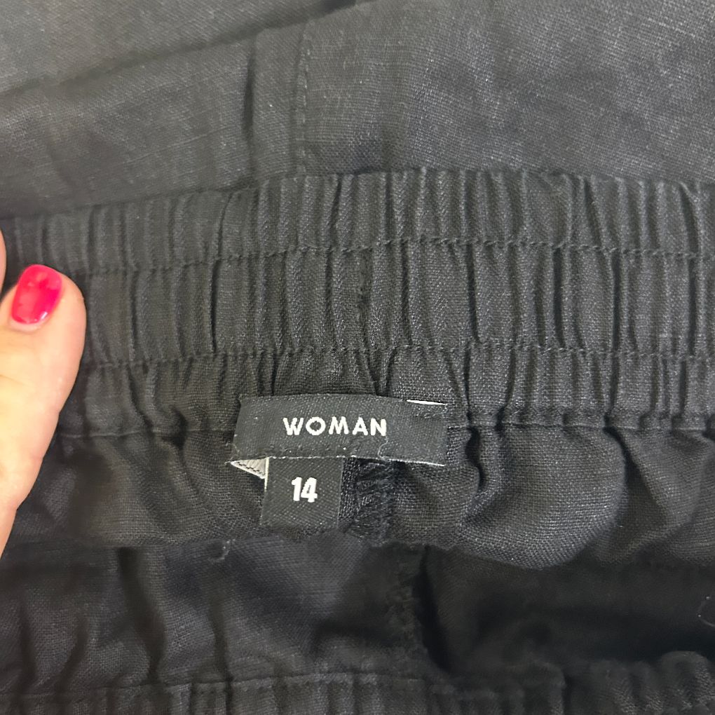 Target Black Linen Pants - Size 14 - Image 2