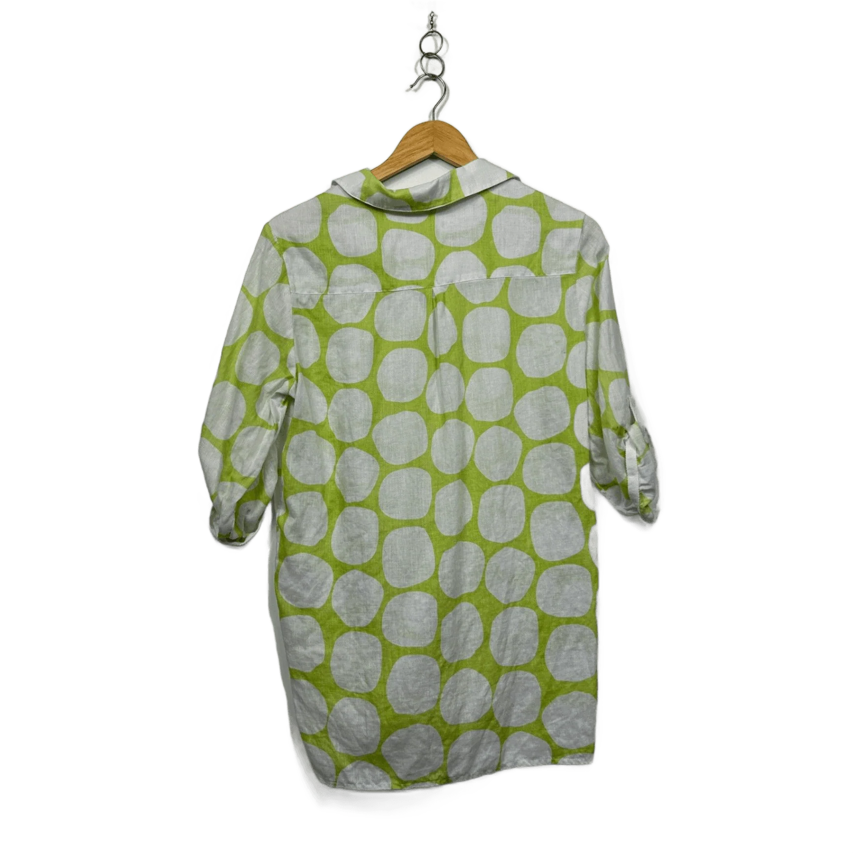 Yarra Trail Green White Button-Up Shirt Blouse Top Size 12 - Image 2