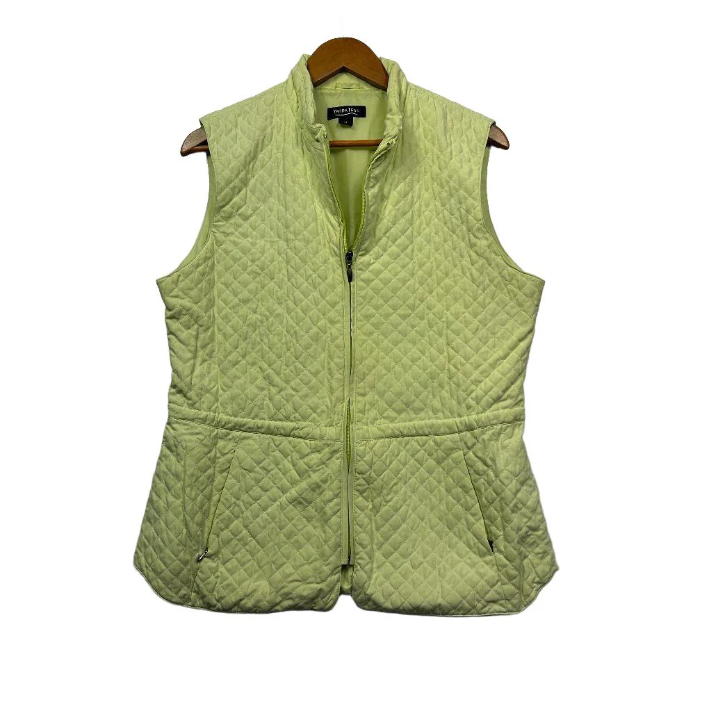 Yarra Trail Lime Green Quilted Vest - Size 14
