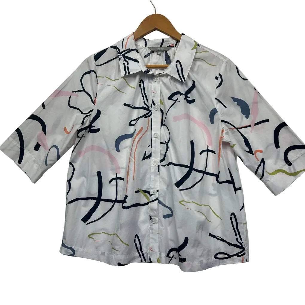 Yarra Trail White Cotton Shirt - Size 14