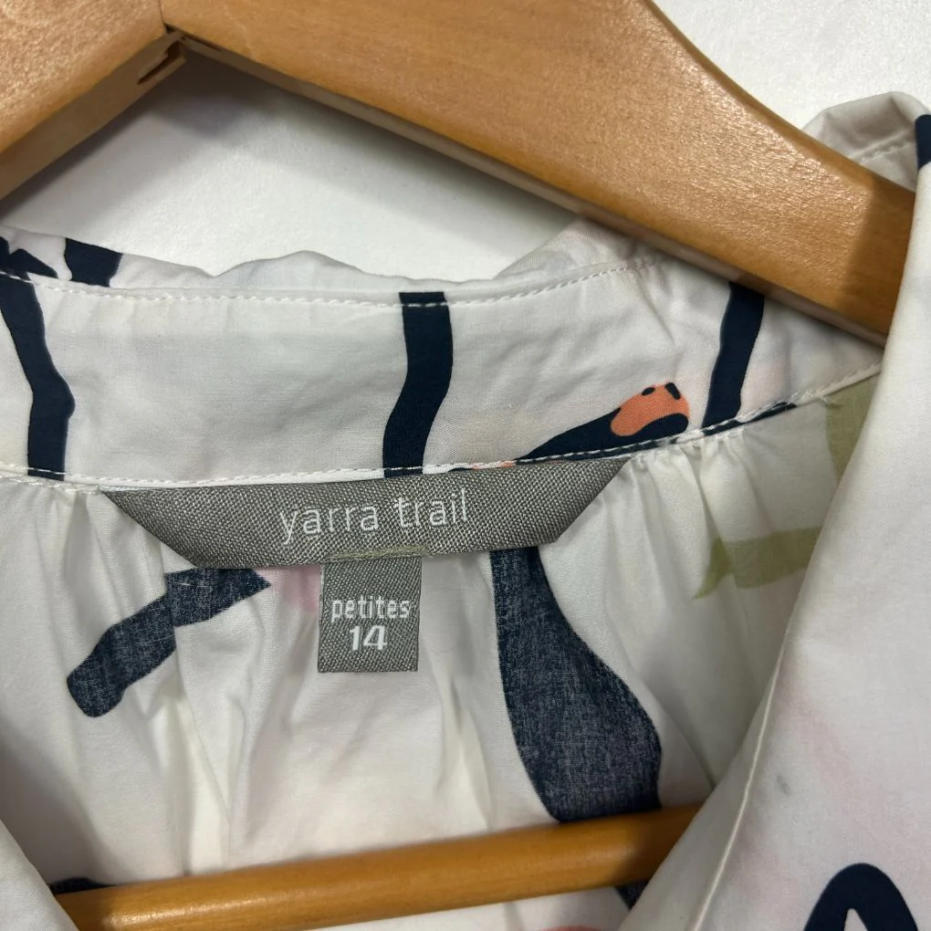 Yarra Trail White Cotton Shirt - Size 14 - Image 2