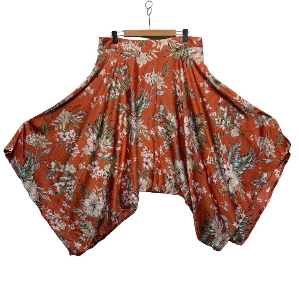 You + All Orange Floral Handkerchief Hem Skirt - Size 16 - Image 2