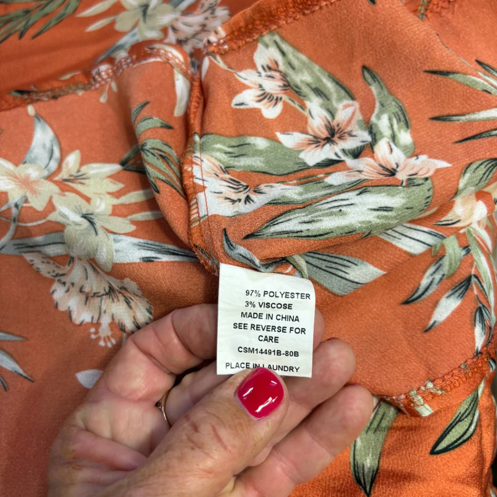 You + All Orange Floral Handkerchief Hem Skirt - Size 16 - Image 5