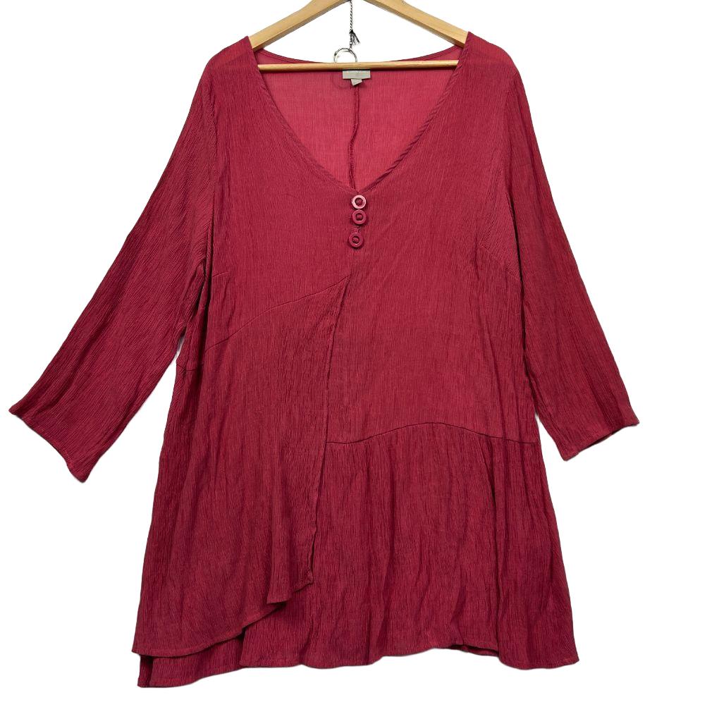 Zim & Zoe Pink Crinkle Tunic - Size 18
