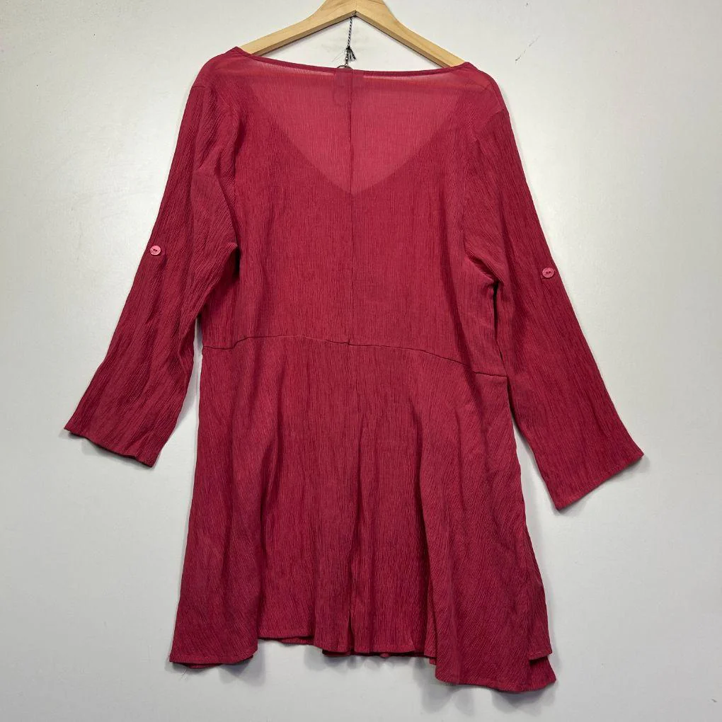 Zim & Zoe Pink Crinkle Tunic - Size 18 - Image 4